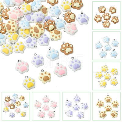 12Pcs 6 Colors Opaque Resin Pendants RESI-YW0003-44-1