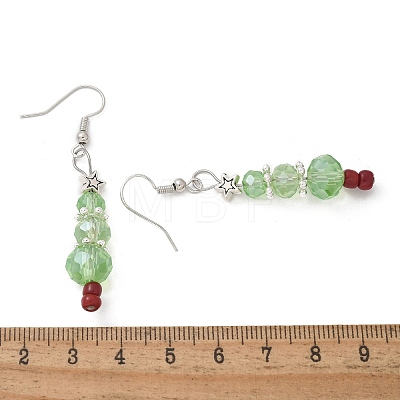 Christmas Glass Beads Dangle Earrings EJEW-JE01624-1
