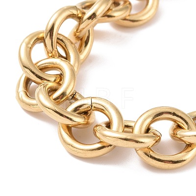 Ion Plating(IP) 304 Stainless Steel Rolo Chain Bracelets BJEW-F433-02G-1