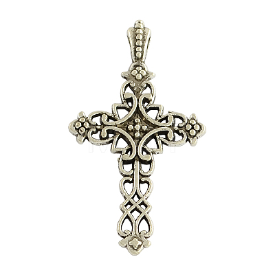 Tibetan Style Alloy Cross Gothic Pendants TIBEP-371-AS-LF-1