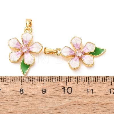 Brass Micro Pave Clear Cubic Zirconia Pendants KK-A304-14G-1