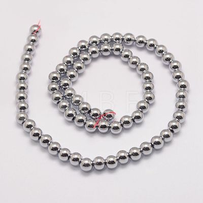 Grade AA Magnetic Synthetic Hematite Bead Strands X-G-P258-05-8mm-1