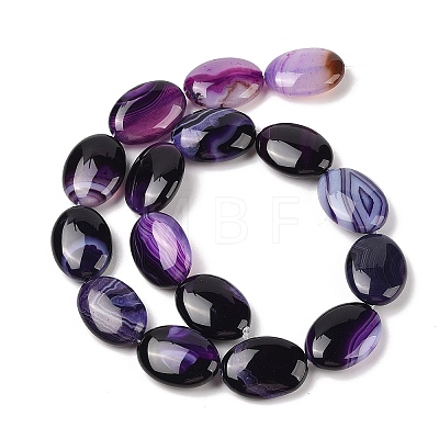 Natural Striped Agate/Banded Agate Beads Strands G-Q182-01G-1