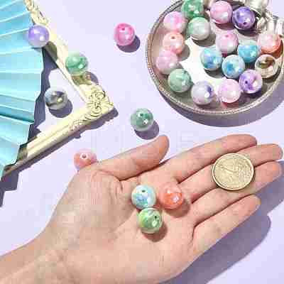 30Pcs Gradient Color Opaque Resin Beads RESI-CJ0003-09-1