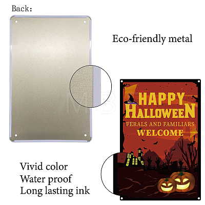 Vintage Metal Tin Sign AJEW-WH0157-078-1
