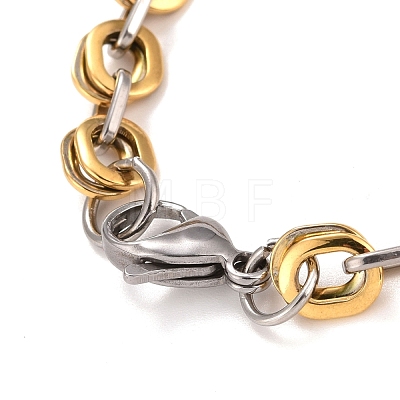 Vacuum Plating 304 Stainless Steel Oval Link Chains Necklace STAS-E160-18GP-1