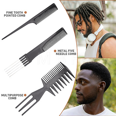 Plastic 10Pcs Hair Comb & 10Pcs Alligator Clip Set for Hairdressing DIY-TA0015-58-1