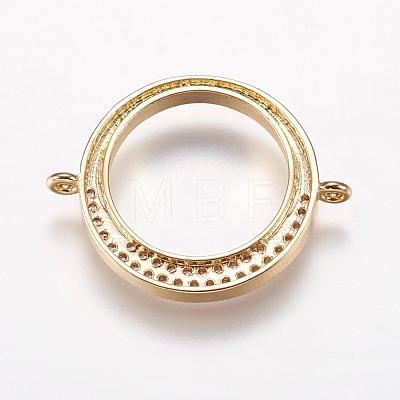 Brass Micro Pave Cubic Zirconia Links ZIRC-G139-37G-1