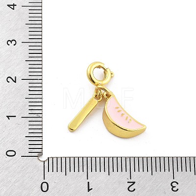 Brass Enamel Fruits Pendant Decoration LS-HJEW-P020-01E-G-1