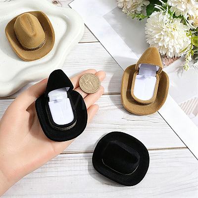 4Pcs 2 Colors Hat Velvet Jewelry Boxes CON-SC0001-19B-1