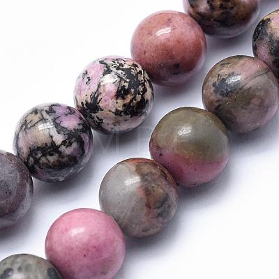 Natural Rhodonite Beads Strands G-G717-4mm-1