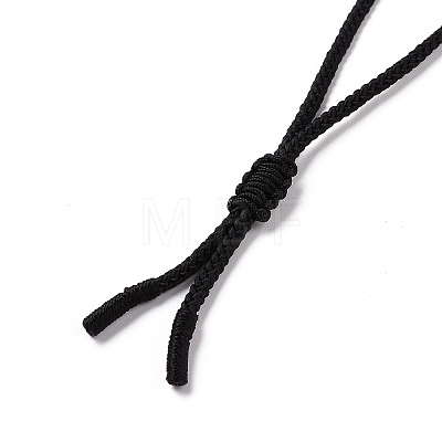 Adjustable Natural Mixed Gemstone Rectangle Pendant Necklace with Nylon Cord for Women NJEW-L171-03-1