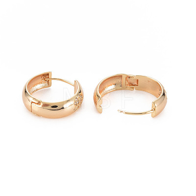 Real 18K Gold Plated Brass Chunky Huggie Hoop Earrings KK-S356-613-NF-1