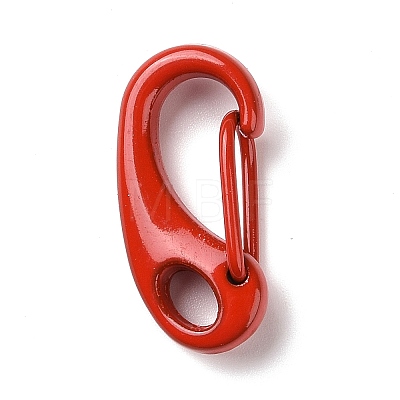 Spray Painted Alloy Push Gate Snap Keychain Clasp Findings PALLOY-K257-12-1