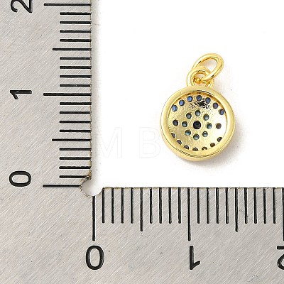 Real 18K Gold Plated Rack Plating Brass Micro Pave Cubic Zirconia Pendants Charms KK-S396-01F-1