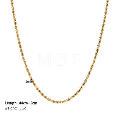 Stainless Steel Rope Chain Necklaces PW-WG8A4BA-10-1