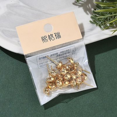 SHEGRACE Brass Stud Earring Findings XGR0024G-35G-1