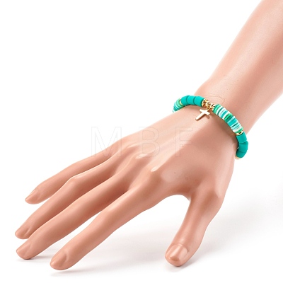 Handmade Polymer Clay Stretch Bracelets BJEW-JB06352-1