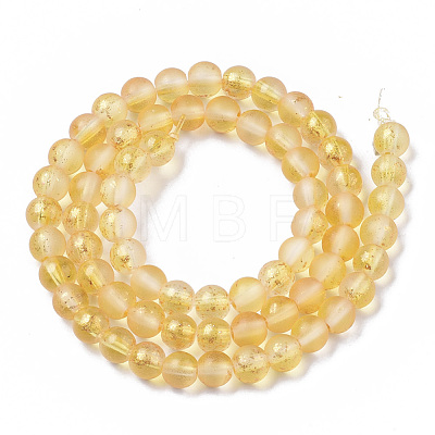 Frosted Spray Painted Glass Beads Strands GLAA-N035-03B-C08-1