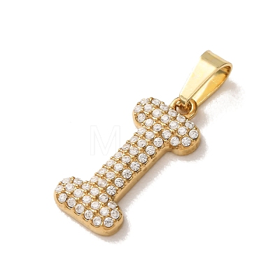 304 Stainless Steel Micro Pave Clear Cubic Zirconia Pendants CU-CBA703A-05G-I-1