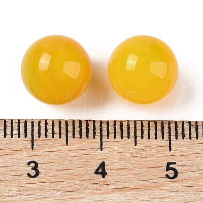 Natural Yellow Agate No Hole Sphere Beads G-K353-04A-28-1