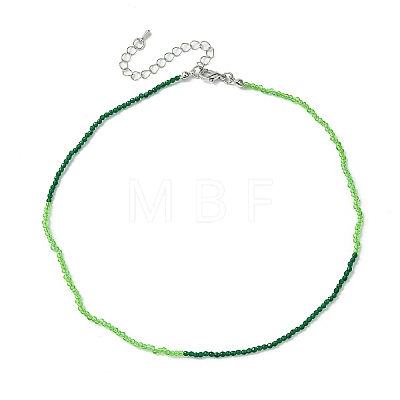 Faceted Rondelle Glass Beaded Necklace for Women NJEW-M208-02A-1