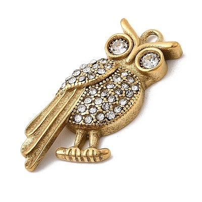304 Stainless Steel with Rhinestone Pendants STAS-Z179-11G-1