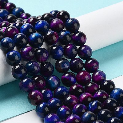 Natural Rainbow Tiger Eye Beads Strands G-NH0002-A01-B02-1