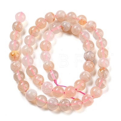 Natural Cherry Blossom Agate Beads Strands G-K310-C07-8mm-1