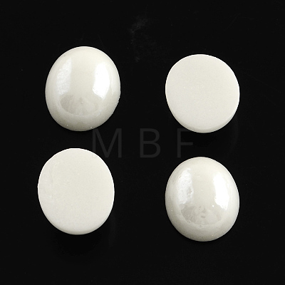 Pearlized Plated Opaque Glass Cabochons PORC-S804-13x18-M-1