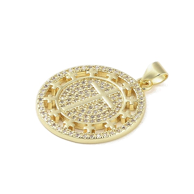 Real 18K Gold Plated Brass Micro Pave Cubic Zirconia Pendants KK-A209-04A-G-1