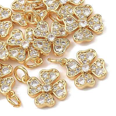 SHEGRACE Brass Micro Pave Clear Cubic Zirconia Pendants XGRQ2C386-407G-1