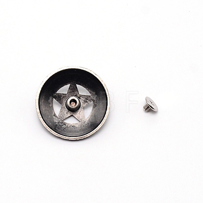 1-Hole Alloy Buttons PALLOY-WH0092-15P-1