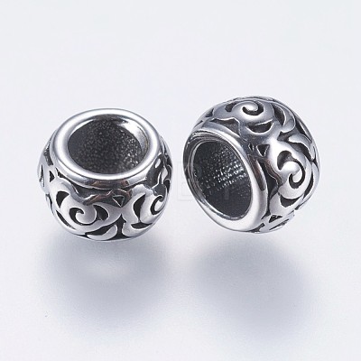 304 Stainless Steel European Beads STAS-I069-08AS-1