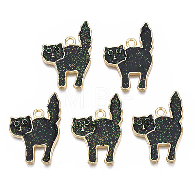 Halloween Rack Plating Alloy Enamel Pendants PALLOY-N164-005LG-1