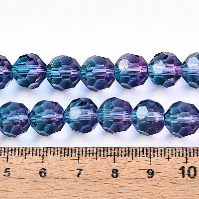 Baking Paint Transparent Glass Beads Strands DGLA-A035-T10mm-A07-1