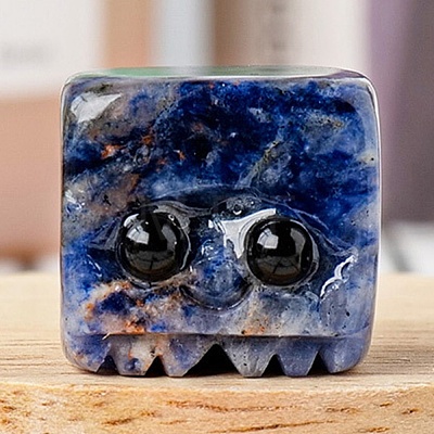 Natural Sodalite Carved Healing Cube Figurines PW-WG47986-04-1