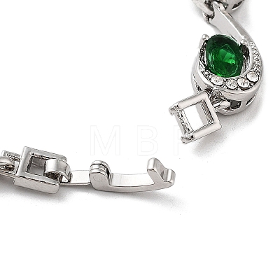 Platinum Alloy Teardrop Link Chain Bracelets BJEW-A005-01B-1