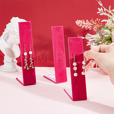 12-Hole Foldable Iron Cover Wool Earring Display Stands AJEW-WH0250-87B-1