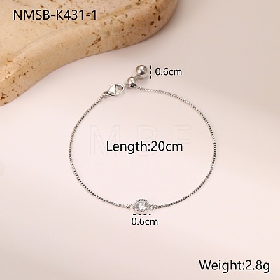 304 Stainless Steel Pave Cubic Zirconia Link Bracelets WGE95FE-02-1