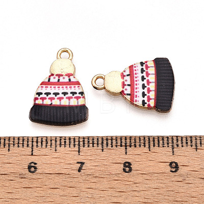 Winter Theme Printed Alloy Pendants PALLOY-H127-03G-04-01-1