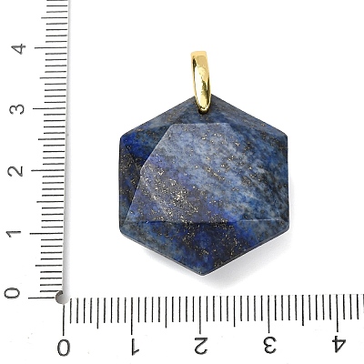 Natural Lapis Lazuli Faceted Pendants G-B188-03G-03-1