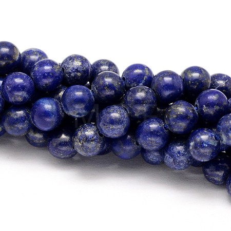 Natural Lapis Lazuli Round Beads Strands X-G-I181-09-4mm-1