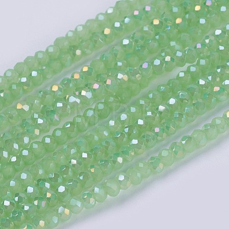 Electroplate Glass Beads Strands GLAA-F076-FR11-1
