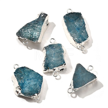 Raw Rough Natural Dyed Quartz Crystal Links Connector Charms G-K189-04S-05-1