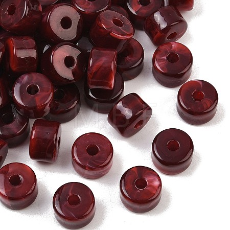 Two-Color Opaque Acrylic Imitation Gemstone Beads AC-CBA3EFE-02P-1