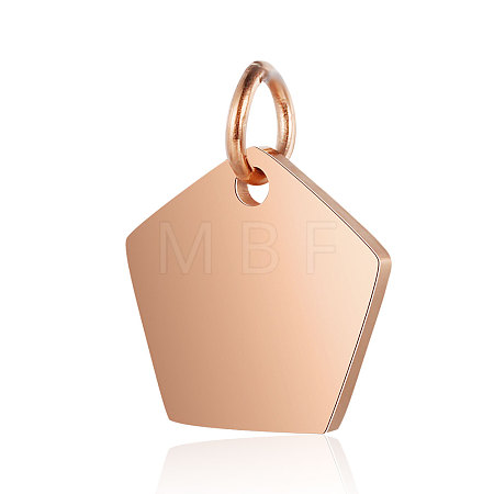 Ion Plating(IP) 304 Stainless Steel Stamping Blank Tag Charms LS-STAS-I311-23RG-1