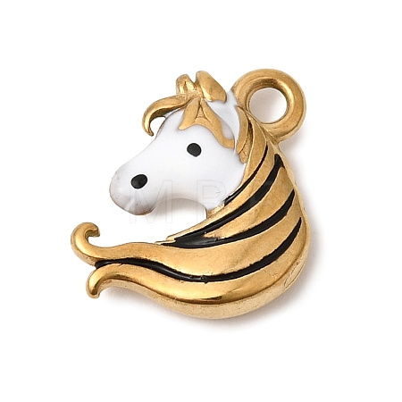 304 Stainless Steel Enamel Pendants STAS-G386-09G-1