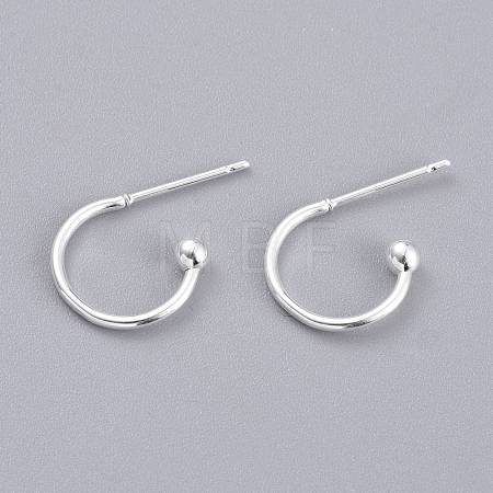 304 Stainless Steel Earring Hooks STAS-K211-01S-1