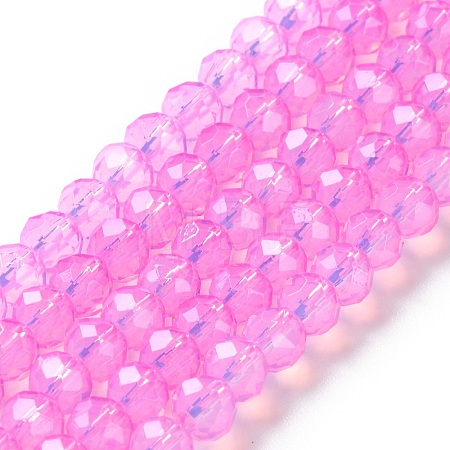 Baking Paint Transparent Glass Beads Strands DGLA-A034-J6MM-D05-1